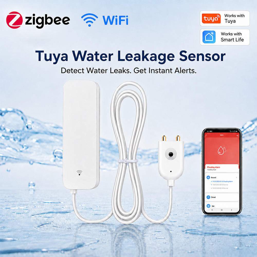 Water Alarm Sensor - ZigBee WiFi Water Leak Sensor Flood