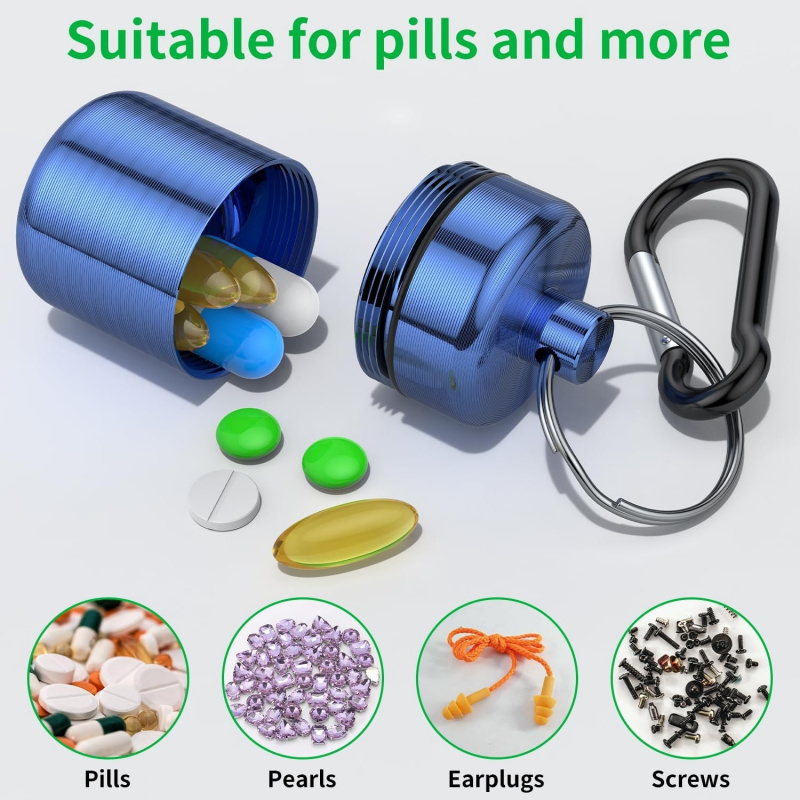Mini Keychain Pill Box, Alumin - đánh giá và giá Medicine Cabinet Lock